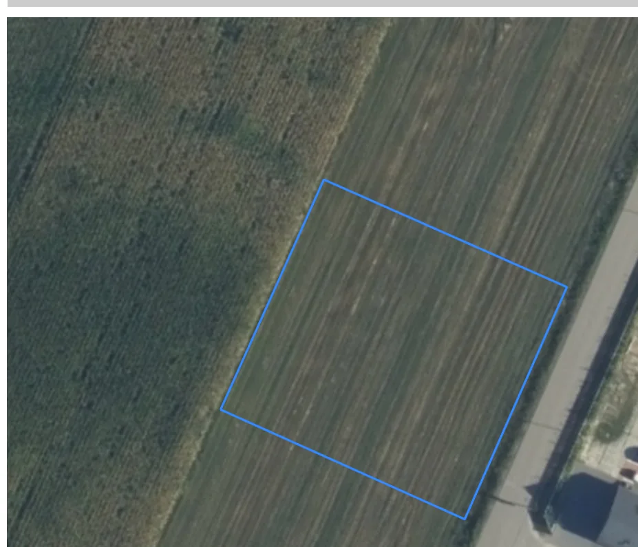 Rzeczywista ortofotomapa GUGiK działki 153/22 i sąsiadującego otoczenia